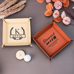 Personalised Leather Tray,Handmade Leather Valet Tray,Custom Storage Tray for Men,Foldable Leather Valet Tray,Anniversary Gift,Birthday Gift