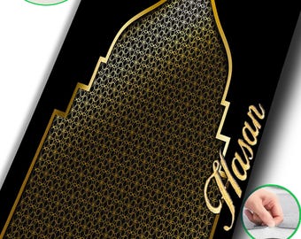 Personalized Foam Padded Prayer Rug – Soft Turkish Sajadah, Custom Embroidered Muslim Prayer Mat, Perfect Islamic Gift for Daily Prayers