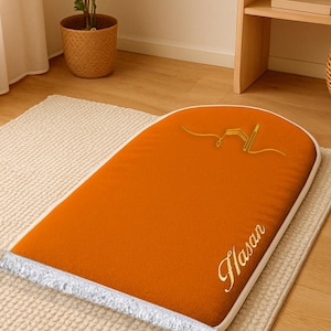 Luxury Brown Velvet Prayer Rug | Soft Thick Foam Padded Memory Prayer Mat | Muslim Eid Ramadan Gift | Non Slip  Janamaz Sajadah