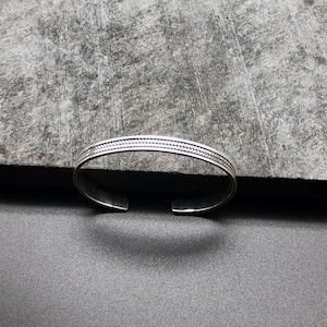 Handmade Men&#39;s Silver Bracelet, 925 Sterling Silver Adjustable Bracelet, Handmade Cuff Silver Bracelet, Thick Cuff Bracelet, Gift for Him