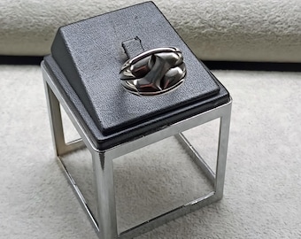 Sterling Silver Abstract Wave Ring | Men's Bold Sculptural Jewelry, Personalized gift
