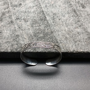 Handgemachtes Sterling Silber Arabisch Kalligraphie Manschetten Armband: Vintage Islamischer Armreif