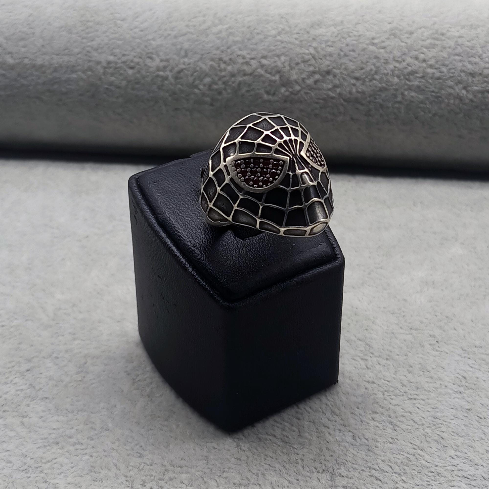 スパイダーマンリング、925スターリングシルバーのハンドメイド