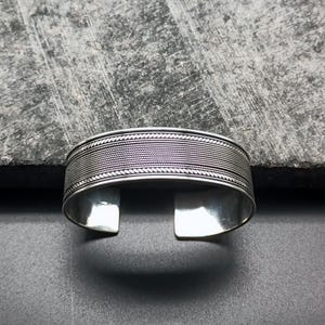 Handmade Sterling Silver Cuff Bracelet: Vintage Style Bangle