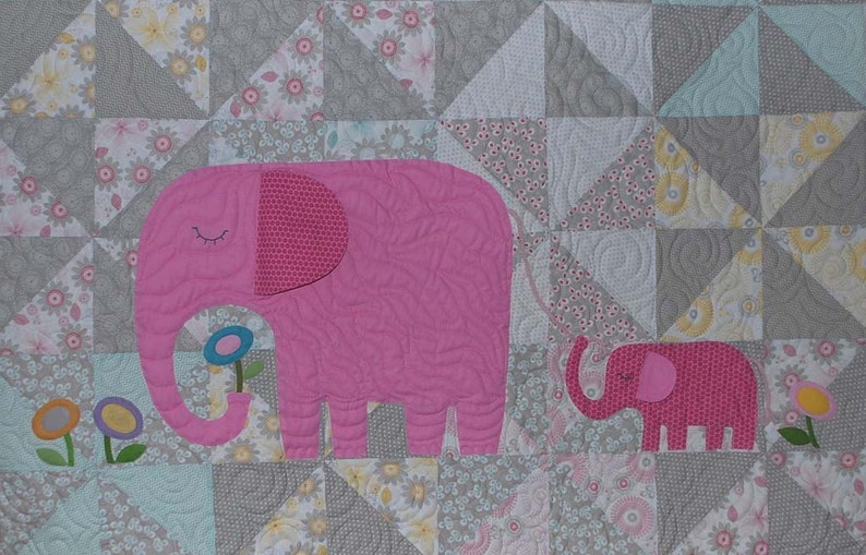 PDF E is for Elephant Quilt Pattern in a Digital PDF image 2