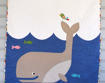 PDF W is for Whale Quilt Pattern in PDF for Digital Download