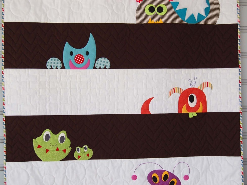 PDF M is for Monster Quilt Pattern in a PDF for Digital Download image 2