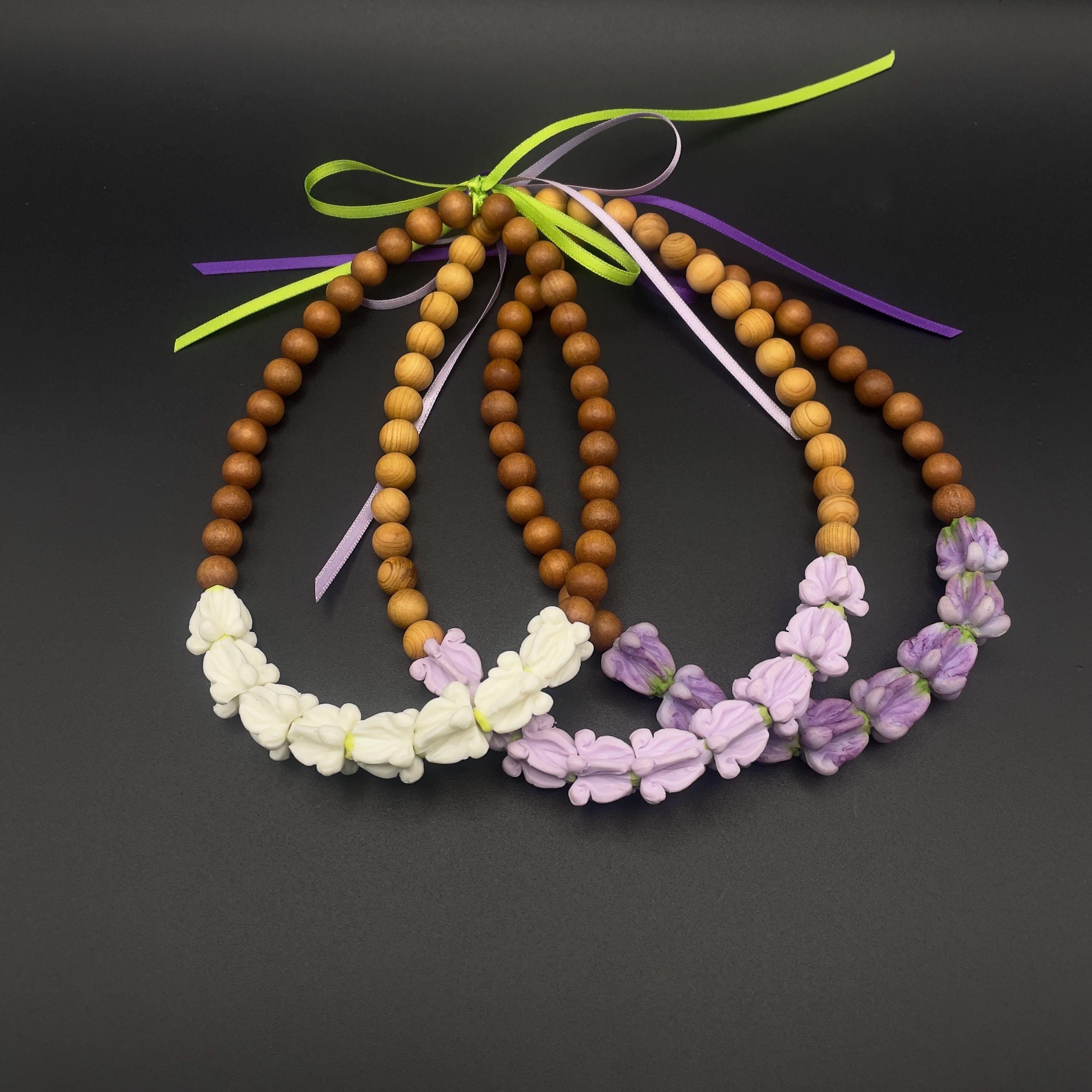 Semato Hawaiianisches Luau-Blumen-Leis Set – Halskette, Stirnband & Armbänder