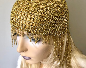 Gold Perlen Kopfschmuck Hut Kopfschmuck Gatsby Flapper 1920er Jahre Party Franse Boho Silber