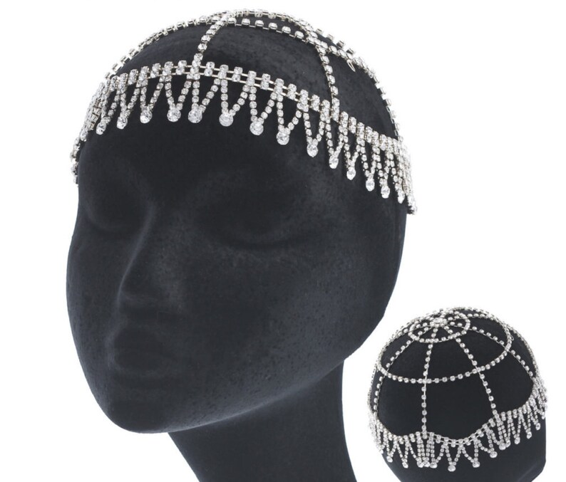 Gold rhinestone headdress Crystal head accessory boho gypsy Etsy