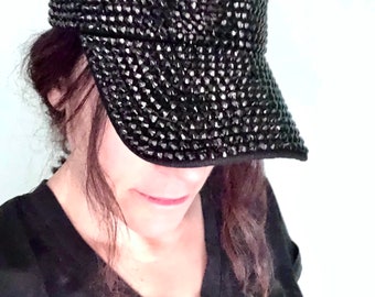 Women's Rhinestone Baseball Cap - Denim With Bling, One Size Fits Most, Summer Outdoor Fashion Hat