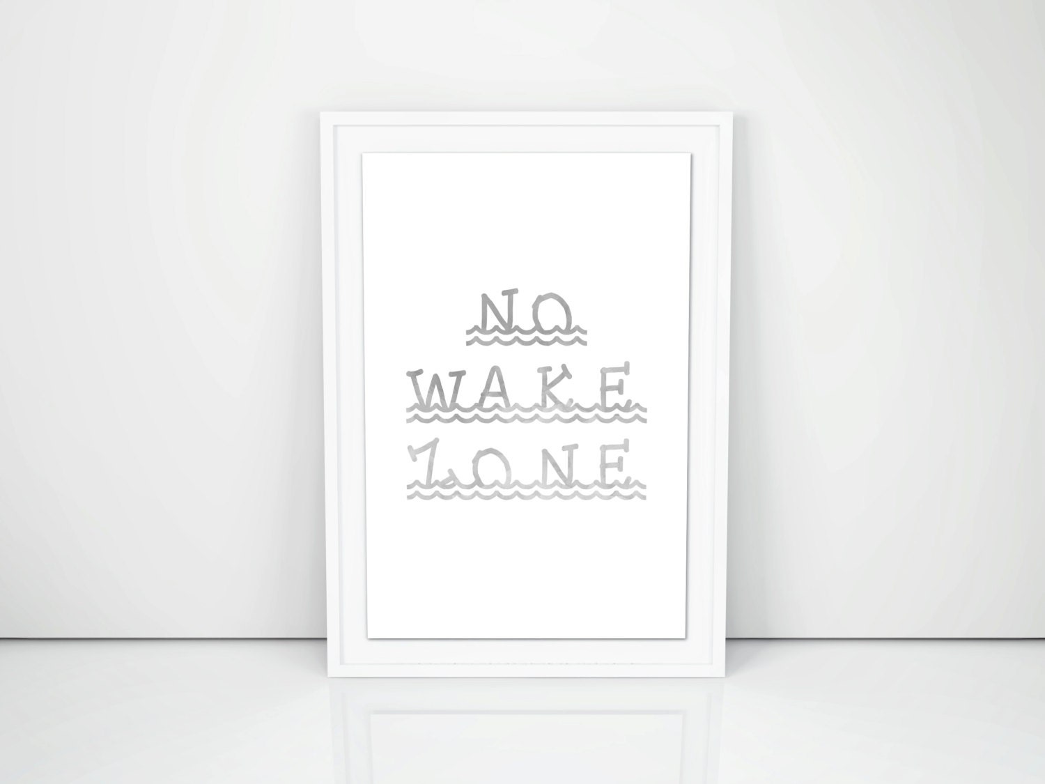 No Wake Zone PRINTABLE Digital Artwork Watercolor Grey - Etsy Canada