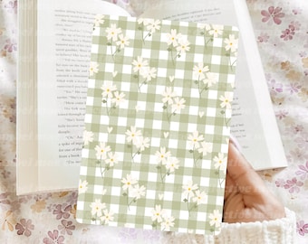 Floral Gingham Kindle Insert: Vintage Daisy Pattern (Digital PDF File)