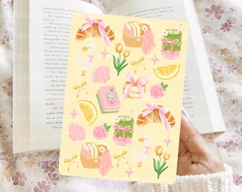 Soft Girl Yellow Kindle Case Insert: Croissant, Coquette, Aesthetic, Bookish, Matcha, Goose, Paperwhite, Pink, Spring, Summer, Tulips