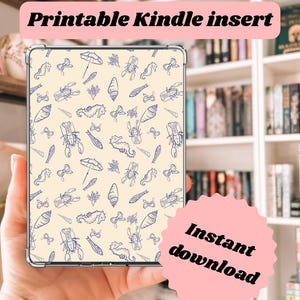Coastal Kindle Insert: Seashells, Seahorse, Beach (Digital Download)