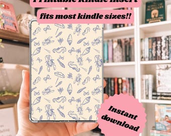 Coastal Kindle Case Insert: Instant Digital Download, Cute Printable Background for Kindle Paperwhite, Basic & Scribe