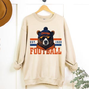 Chicago Football Vintage Shirt, Bear Sports Fan Apparel, Trendy Game Day Gift Unisex Football Sweatshirt