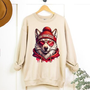 Vintage San Francisco Football Mascot Sweatshirt, Trendy San Francisco Football Fan Gifts, San Francisco Football Game Day Crewneck