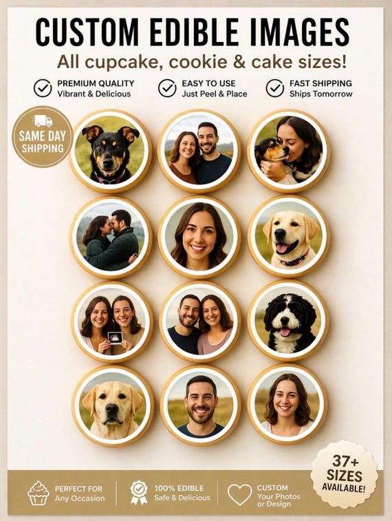 Custom Edible, Sheets for Cake Topper, Edible Image Paper, Pre-cut, Icing Sheets for Cakes, Cookies, Cake pops, Graduation Toppers