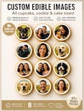 Custom Edible Sheets for Cake Topper, Edible Image Paper, Pre-cut, Icing Sheets for Cakes, Cookies, Cake pops, Graduation Toppers