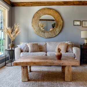 Handcrafted Rustic Wood Coffee Table: Farmhouse Living Room Accent Table