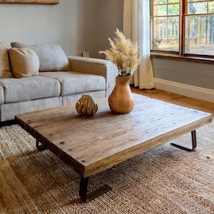 Handcrafted Rustic Wood Coffee Table: Farmhouse Living Room Accent Table