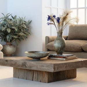 Handcrafted Rustic Wood Coffee Table: Farmhouse Living Room Accent