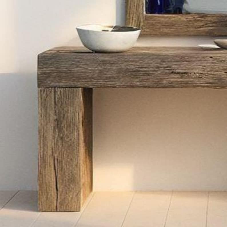 Rustic Live Edge Console Table – Handmade Solid Wood Entryway, Narrow ...