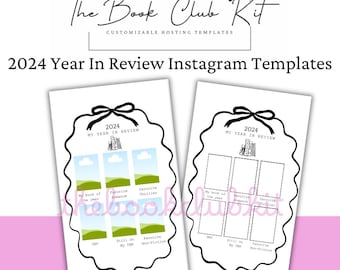 Årsöversikt 2024 Bookstagram-mall, läsutmaning 2025, sociala medier för bokälskare, Instagram-story