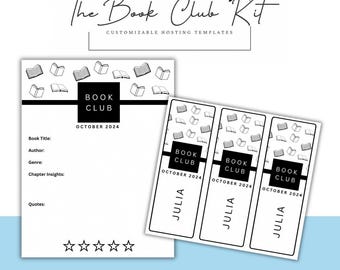 Klassiskt bokklubbspaket för bokliga evenemang: Anpassade bokmärken, bingo och bokrecension