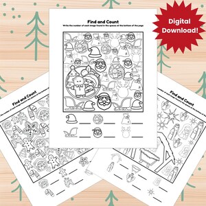 Christmas I Spy printable, Christmas picture search, I spy winter, I spy coloring,  Christmas activity for kids, I Spy coloring winter pages
