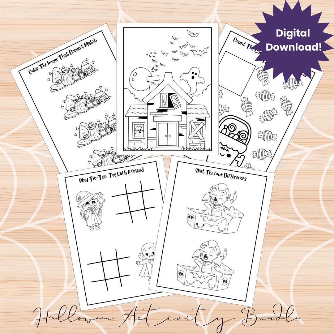 Halloween Activity Pack for Kids, Halloween Activity Printable ...