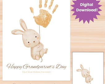 Grandparents day handprint, grandparents day gift, grandparents day card, gift for grandparents, printable grandparent kits for grandkids