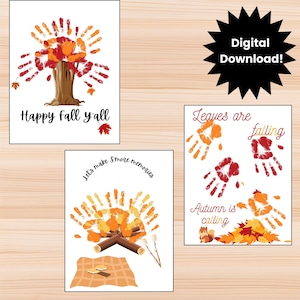Lavoretto autunnale con le impronte delle mani, lavoretto del Ringraziamento con le impronte delle mani, lavoretto autunnale per bambini piccoli, lavoretto autunnale con le impronte delle mani stampabile, arte autunnale per la scuola materna, impronta delle mani con le foglie