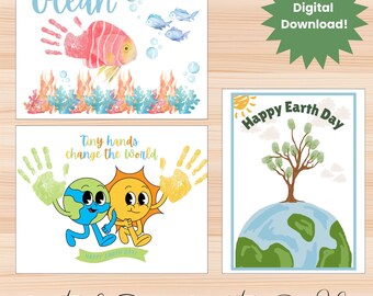 Earth day craft projects, earth day printable, earth day handprint art, earth day activity, preschool April craft, spring crafts for kids