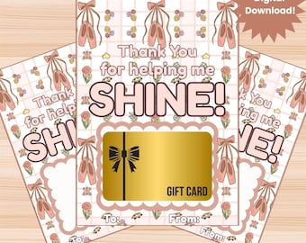 Gift card holder for teacher, dance teacher gifts, dance teacher gift card holder, dance teacher Christmas card, ballet teacher gift