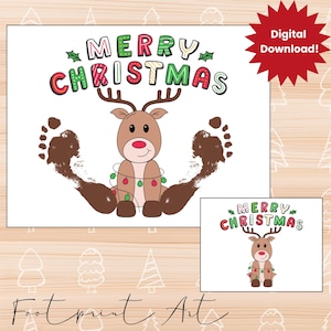 Christmas footprint art, my first Christmas keepsake, Christmas footprint craft for toddler, winter footprint art, December kids activity