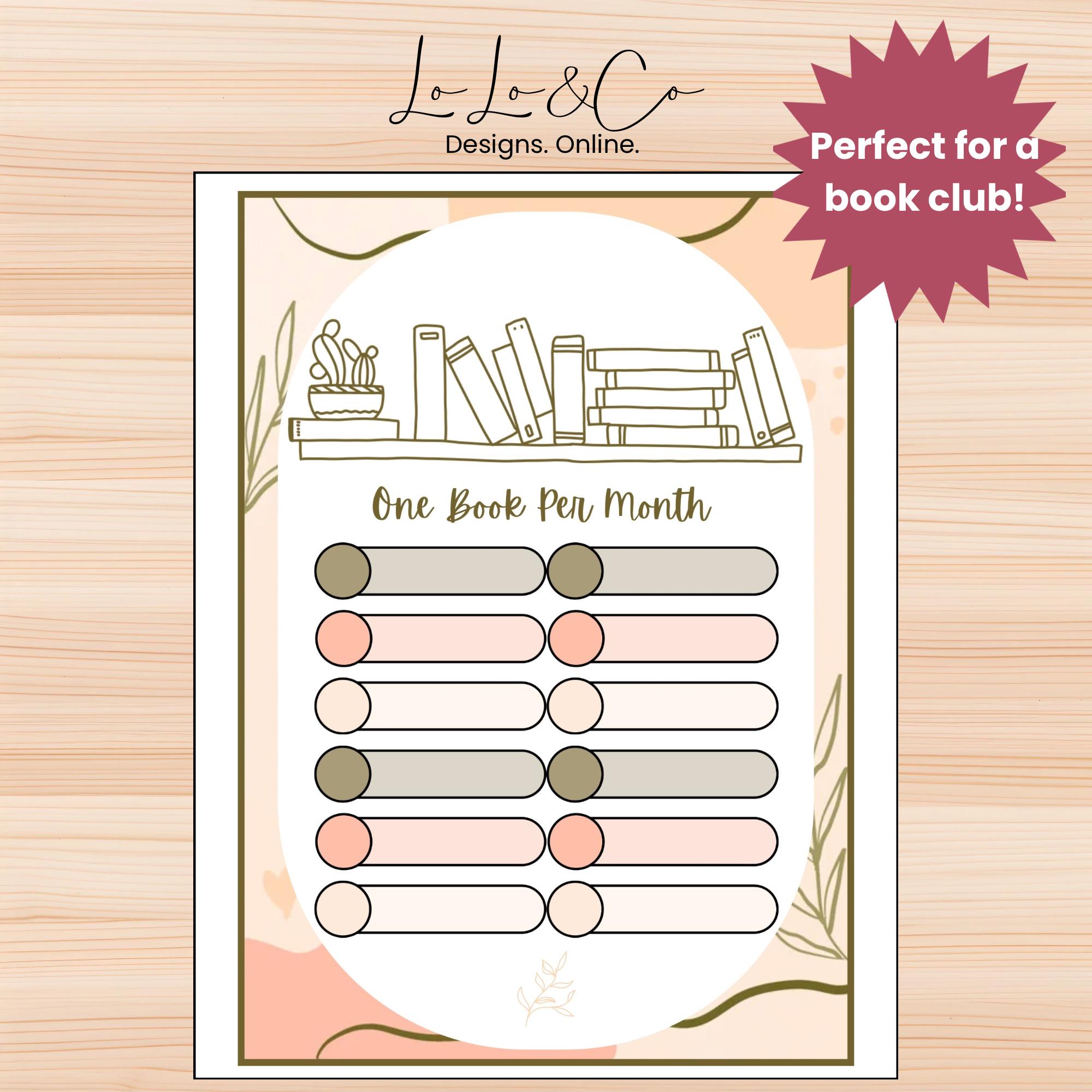 Book Log Printable, Monthly Book Recap Printable, Book Club Printable ...
