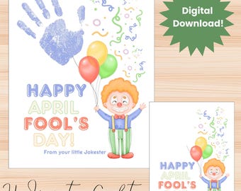 April fools day handprint craft, April fools day kids activity, April fools school activity, April fools day toddler craft