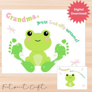 Fußabdruck zum Großeltern-Tag, Geschenk für Großeltern, Geschenk für Oma, Großeltern-Tageskarte, Geschenk für Oma, Großeltern-Kits für Enkelkinder