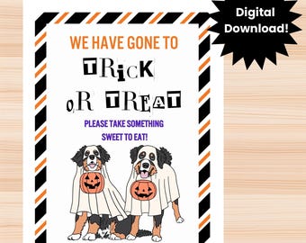 Last minute Halloween, trick or treating sign, printable Halloween candy sign, take one candy sign, Halloween decor