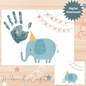Birthday handprint craft, birthday handprint card, birthday handprint art, diy birthday card for mom, gift for dad from baby, gift for mom