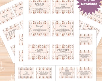 Ballet Flashcards: Dance Terminology Game (Digital Download, PDF