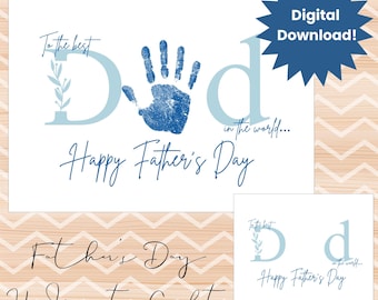 Fathers day handprint craft, Fathers Day printable, Fathers Day gift from daughter or son, Father's Day printable kids