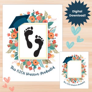 NICU footprint crafts, NICU graduate, NICU handprint craft, Nicu graduation gift, Nicu keepsake, nicu baby feet, preemie keepsake