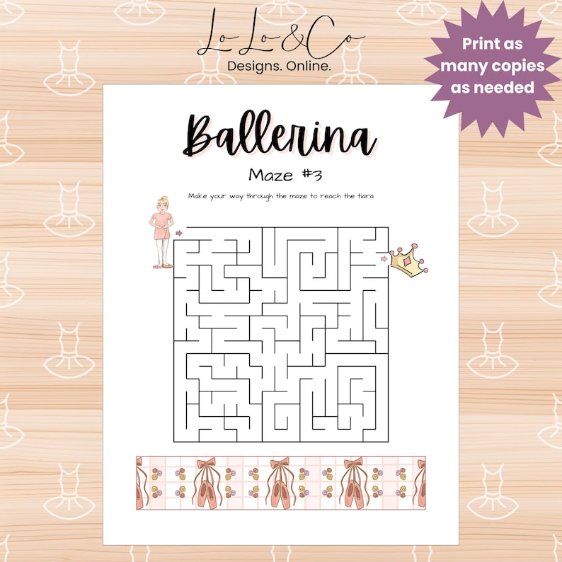 Ballerina Maze Worksheet: Dance Activity Game (digital Download) - Etsy