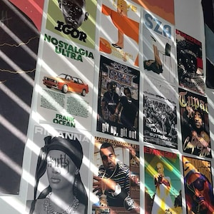 100 kultige Rap-Musikplakate - Hip-Hop-Legenden - Wandkunstsammlung - Vintage, Modern und Comic-Drucke, Geschenk für Musikliebhaber