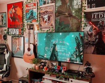 100 Gaming Posters Video Games- Vintage & Modern _ Video Game Prints - Videogame Gaming Decor - gamer room decore - Gamer Wall Art - gam e
