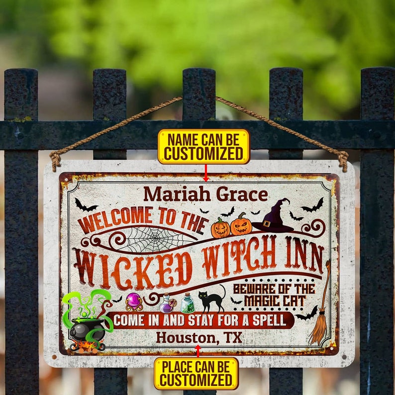 Personalized Welcome to the Wicked Witch Inn Halloween Decor,indoor ...