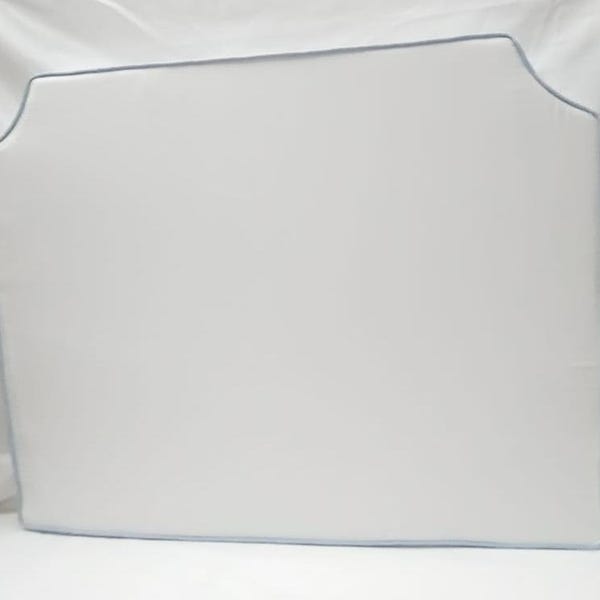 Headboard 3" thick Custom Headboard light blue Edge Piping For Dorm Room